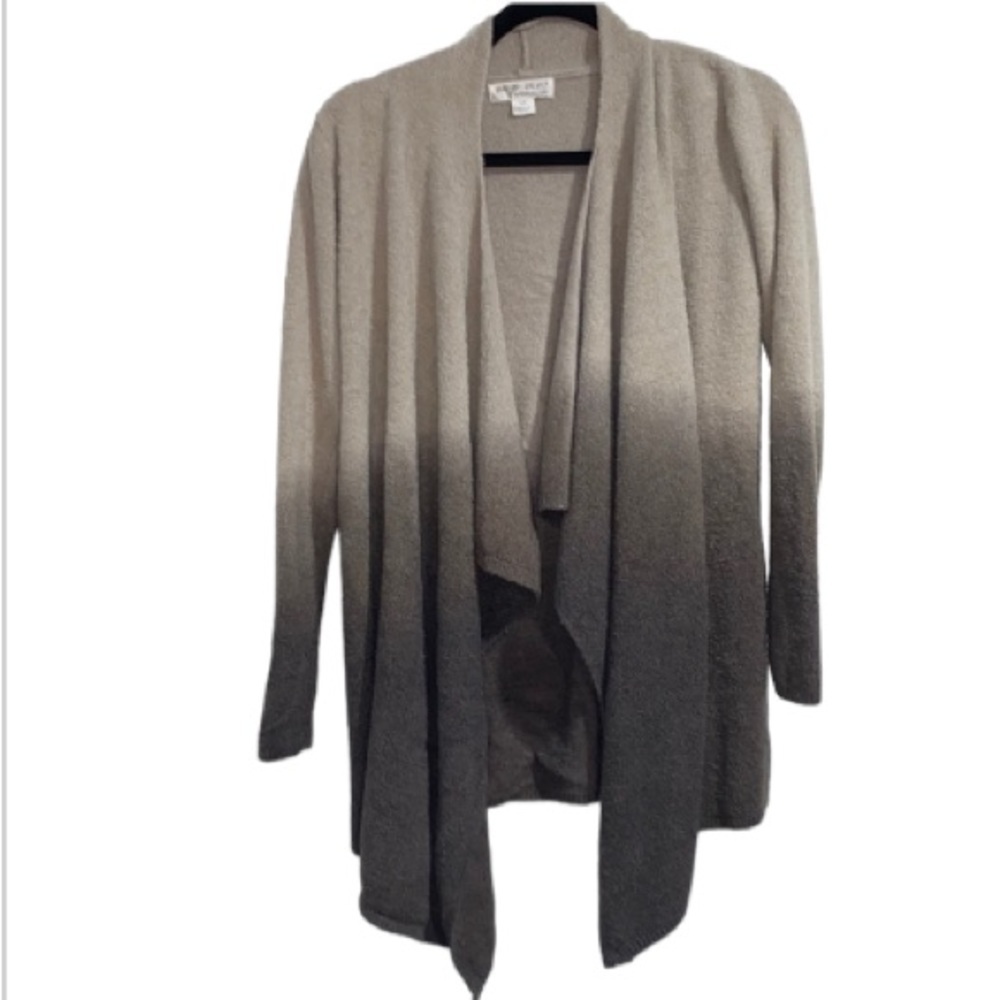Barefoot dreams sweater cardigan cascade waterfall brown beige cream Ombre
